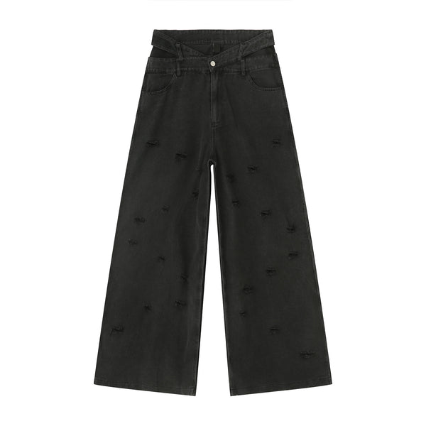 Pantalones Vaqueros Rotos Ancho Estilo Otoño para Hombre