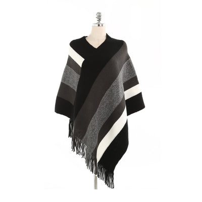 Chal de Cachemira con Flecos y Diseño Rayado - Image 6