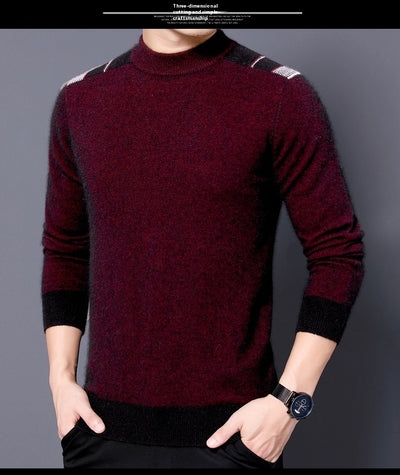 Suéter Cuello Alto Reversible de Terciopelo Manga Larga para Hombre - Image 15