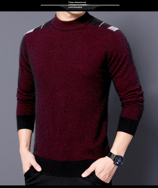 Suéter Cuello Alto Reversible de Terciopelo Manga Larga para Hombre - Image 15