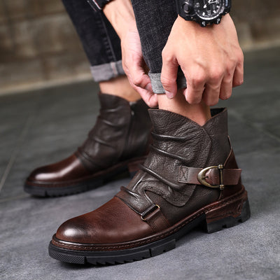 Botas Martin de Cuero Premium con Forro Cálido - Estilo Británico Clásico - Image 2