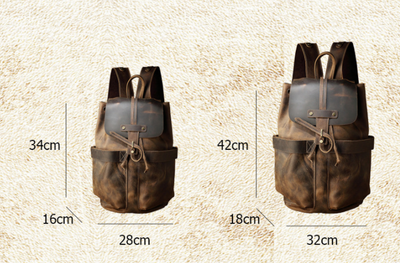 Mochila de Viaje Vintage en Cuero Crazy Horse para Hombre - Image 9