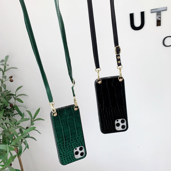 Funda de Cuero para Celular con Diseño Creativo y Correa