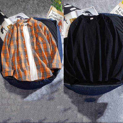 Camisa Cuadriculada Clásica para Hombre - Manga Larga Primavera Otoño - Image 21