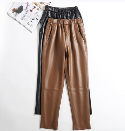 Pantalones Cortos de Cintura Alta en Cuero Elástico - Image 3