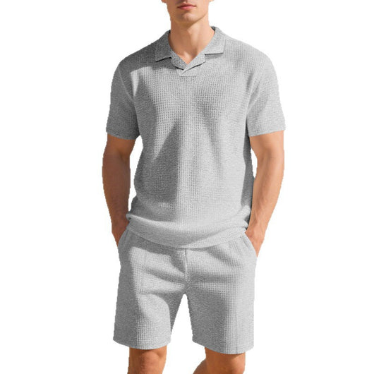 Conjunto Casual de Polo Holgado y Shorts para Hombre - Image 5