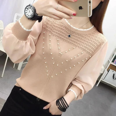 Blusa Térmica de Seda de Hielo Tejida Manga Larga Cuello Redondo - Image 4