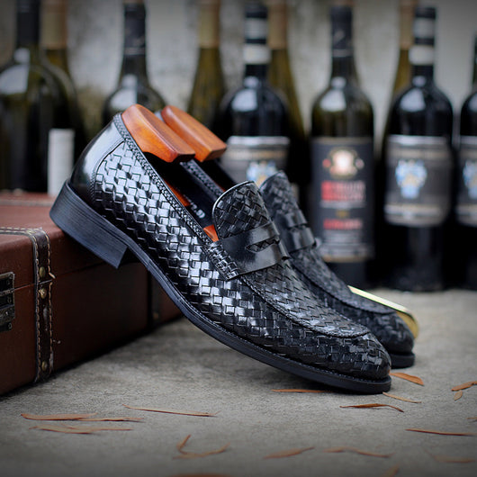 Zapatos de Cuero Tejido para Hombre - Estilo Ejecutivo Casual - Image 4