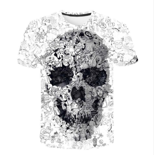 Playera Estampada 3D Cuello Redondo Verano Hombre Diseño Divertido