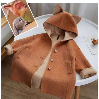 Abrigo de Lana Infantil Zorro Adorable - Largo Grueso y Cálido - Image 7