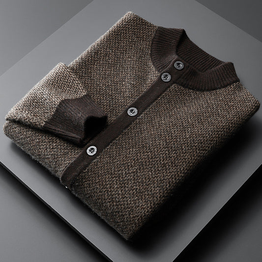 Suéter de Cachemira Holgado para Hombre - Talla Grande Reforzada