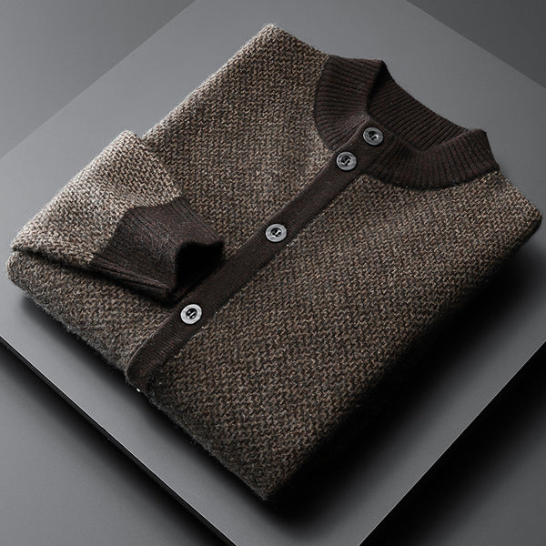 Suéter de Cachemira Holgado para Hombre - Talla Grande Reforzada