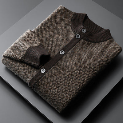 Suéter de Cachemira Holgado para Hombre - Talla Grande Reforzada
