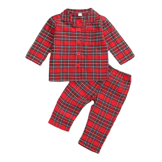 Traje Infantil Estilo Occidental a Cuadros Rojo - Image 8