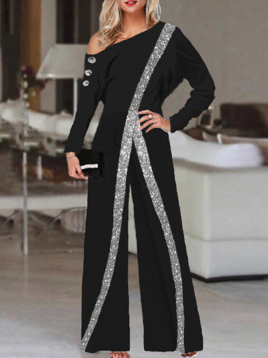 Jumpsuit Elegante de Piernas Anchas y Mangas Largas Estilo Europeo - Image 3
