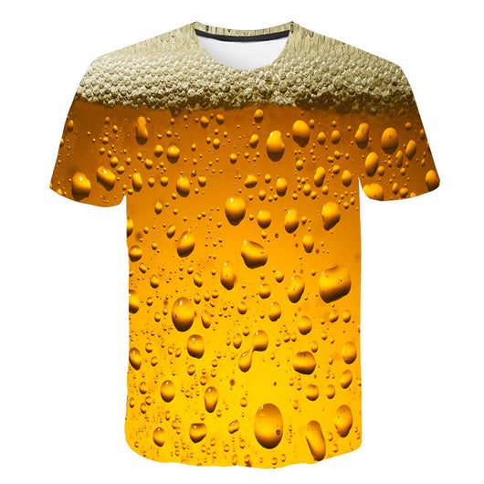 Playera Estampado Cerveza y Burbujas