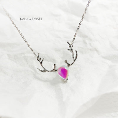 Collar de Plata 925 con Diseño de Alce Multicolor - Cadena de Clavícula para Mujer - Image 5