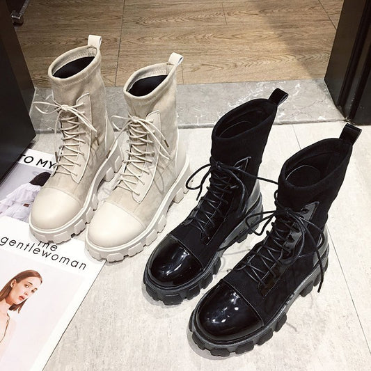 Botines de Moda con Tacón Grueso y Suela Reforzada