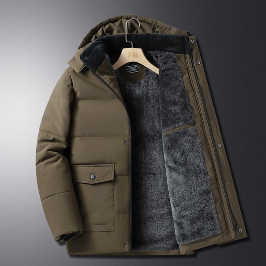 Abrigo Acolchado Térmico para Hombre Adulto Mayor - Chaqueta Gruesa con Capucha - Image 6