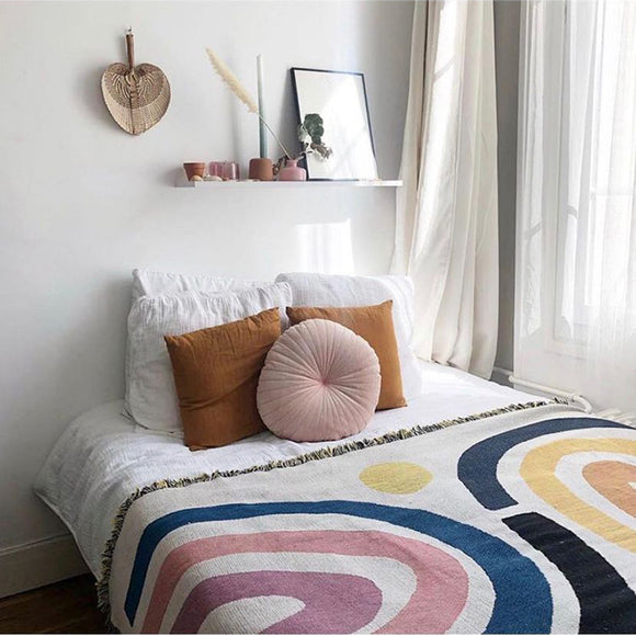 Tapiz Bohemio Arcoíris para Decoración del Hogar