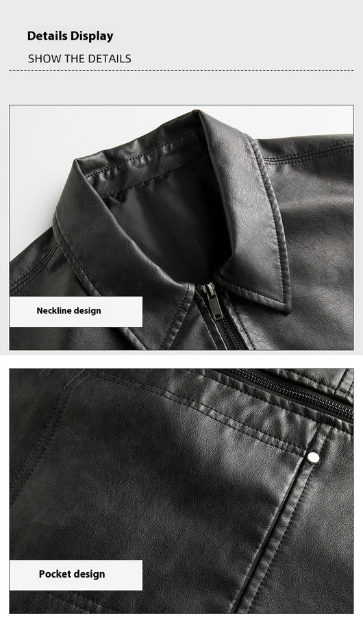 Chaqueta de Cuero Corta Estilo High Street con Mangas Cortas - Image 10