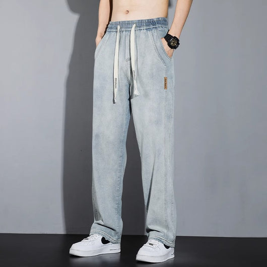 Pantalones Casuales Hombre Cintura Elástica Estilo Retro Americano - Image 4