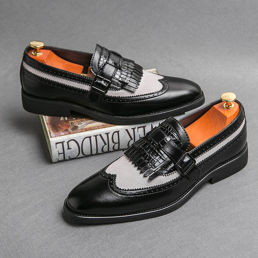 Zapatos Casuales Grandes Talla Extra con Punta Aguda y Flecos Modernos - Image 3