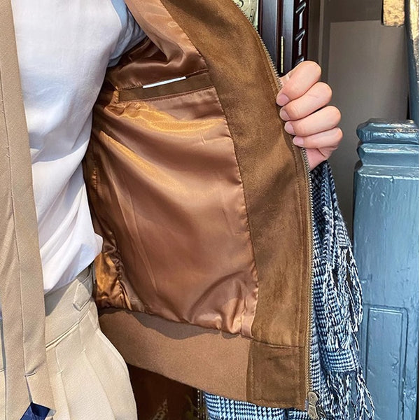 Chaqueta Bomber de Gamuza para Hombre
