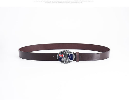 Cinturón de Cuero Genuino con Hebilla Bandera - Estilo Personalizado - Image 12