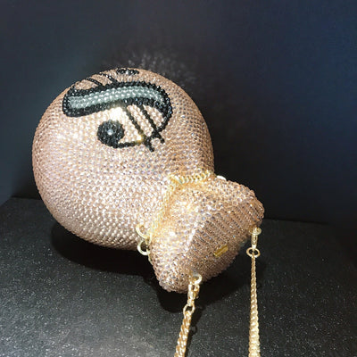Bolso de Mano Clutch de Cristal Diamante Hecho a Mano con Cadena para Fiestas - Image 4