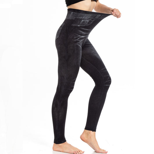Leggings de Mezclilla Estampados con Pliegues - Comodidad y Estilo - Image 23