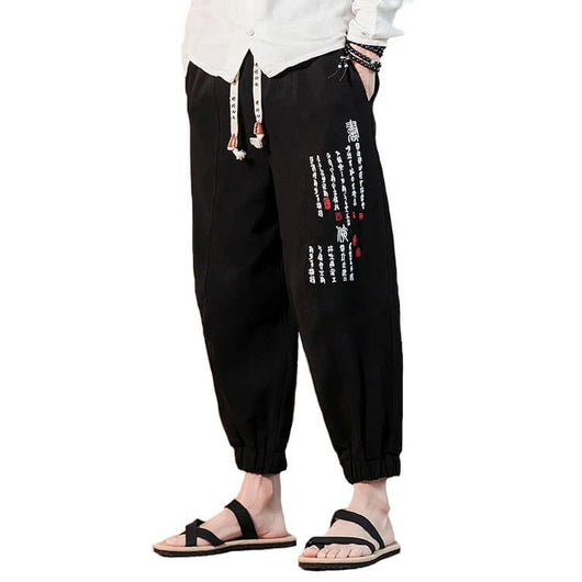 Pantalones de chándal harem con bordados