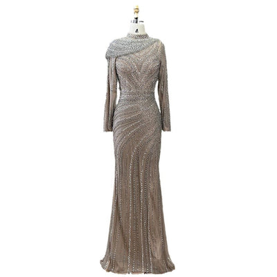 Vestido Fishtail Ajustado Nude para Mujer - Image 11