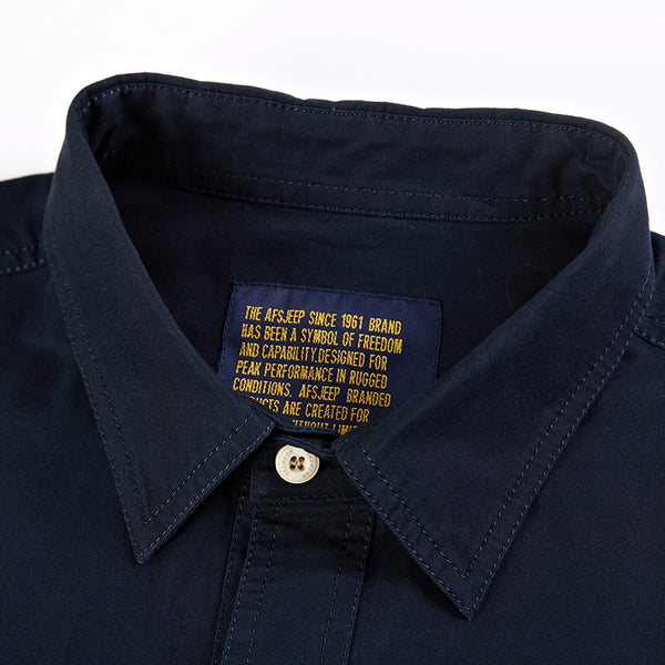 Camisa Militar Hombre Talla Grande Algodón Puro Manga Larga Casual Otoño