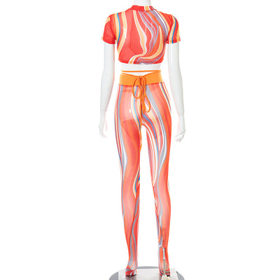 Body Stocking Estampado con Cordones y Efecto Tie-Dye - Image 7