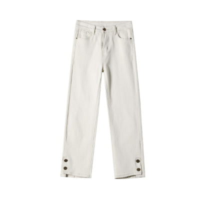 Pantalones Cigarette Cropped con Cierre de Botones para Mujer - Image 8