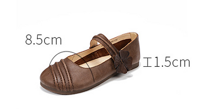 Zapatos de Cuero Casuales Retro Literarios con Boca Baja para Mujer - Image 8