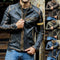 Chaqueta de Cuero para Motociclista Estilo Punk