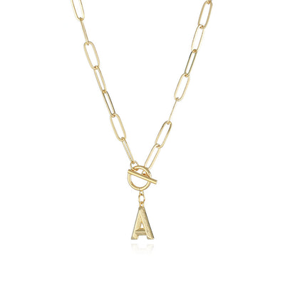 Collar de Letra Chapado en Oro Real Estilo Hip Hop - Image 52