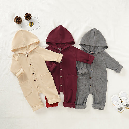 Jumpsuit Hoodie de Color Sólido