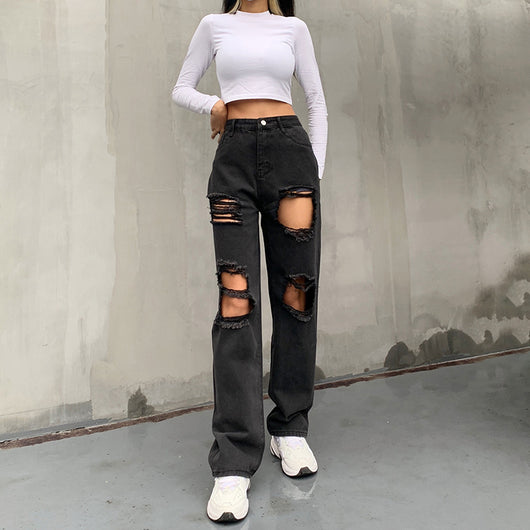 Jeans Casual Rotos con Bordes Crudos para Mujer - Estilo Trendy y Sexy - Image 15