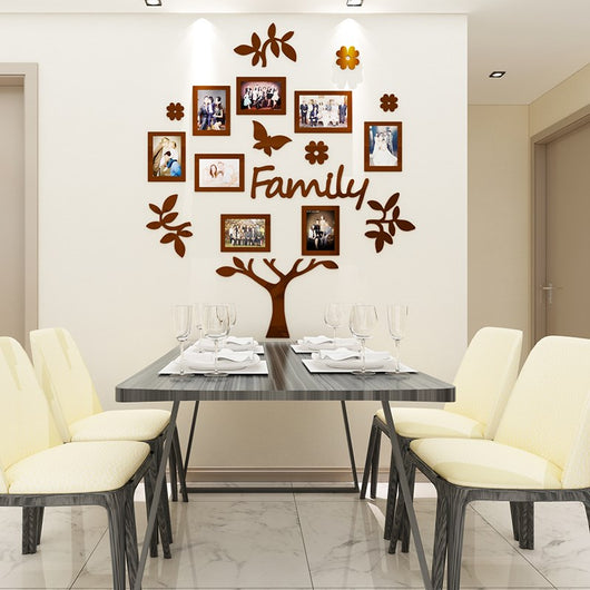 Vinilo Decorativo Árbol 3D con Marcos de Fotos - Image 3