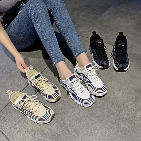 Zapatilla Deportiva Reflectante Tejida para Niña