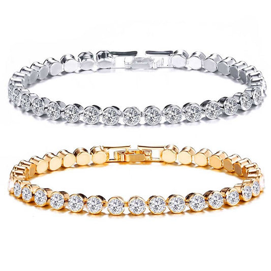 Pulsera de Diamantes en Fila Única con Cristal Romano