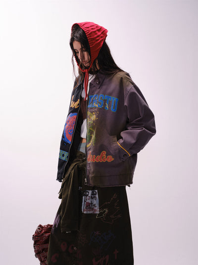 Chaqueta Primavera Hombre Graffiti Multicolor Corte Relajado - Image 13