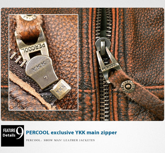 Chaqueta de Cuero Vintage Desgastada para Hombre - Image 10