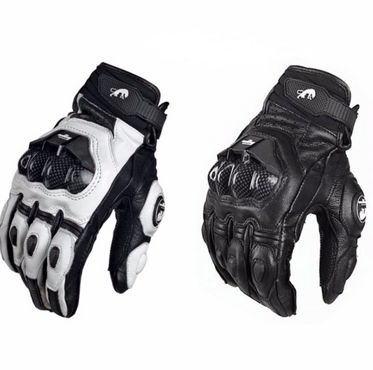 Guantes de Cuero con Forro de Terciopelo Resistentes al Viento para Hombre