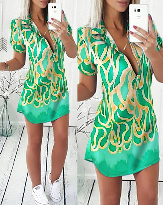 Vestido Camisero con Estampado de Solapa para Mujer - Image 6
