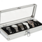 Estuche Organizador de Relojes y Joyas en Aluminio - Caja Coleccionista de 6 Compartimentos
