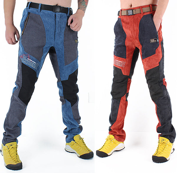 Pantalones de Senderismo Impermeables Slim Fit con Forro Polar para Hombre